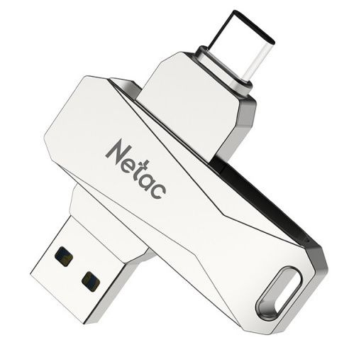 Netac USB-флеш-накопитель Флеш USB 128GB 3.0 Netac U782C OTG NT03U782C-128G-30PN серебристый 8 ГБ, серебристый #1