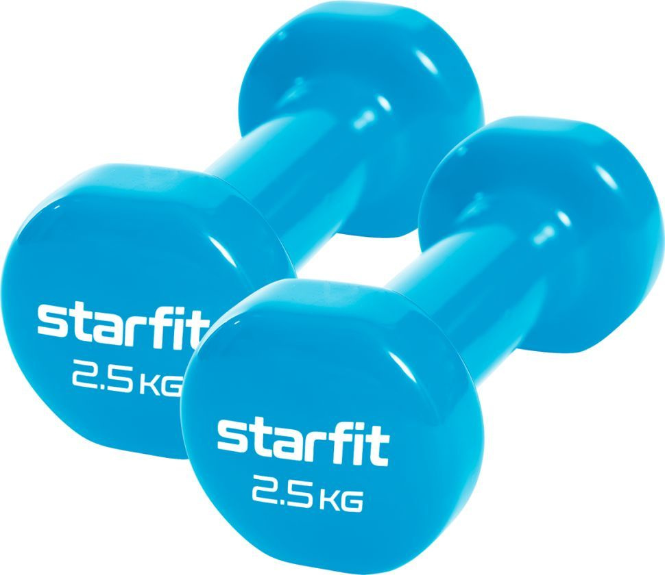 Гантели 2шт. 2,5 кг виниловые, синий, DB-101 Starfit #1