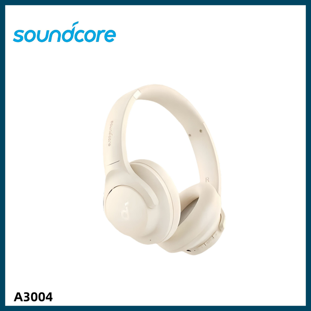 soundcore Наушники беспроводные, Bluetooth, 3.5 мм, USB Type-C, белый, бежевый  #1