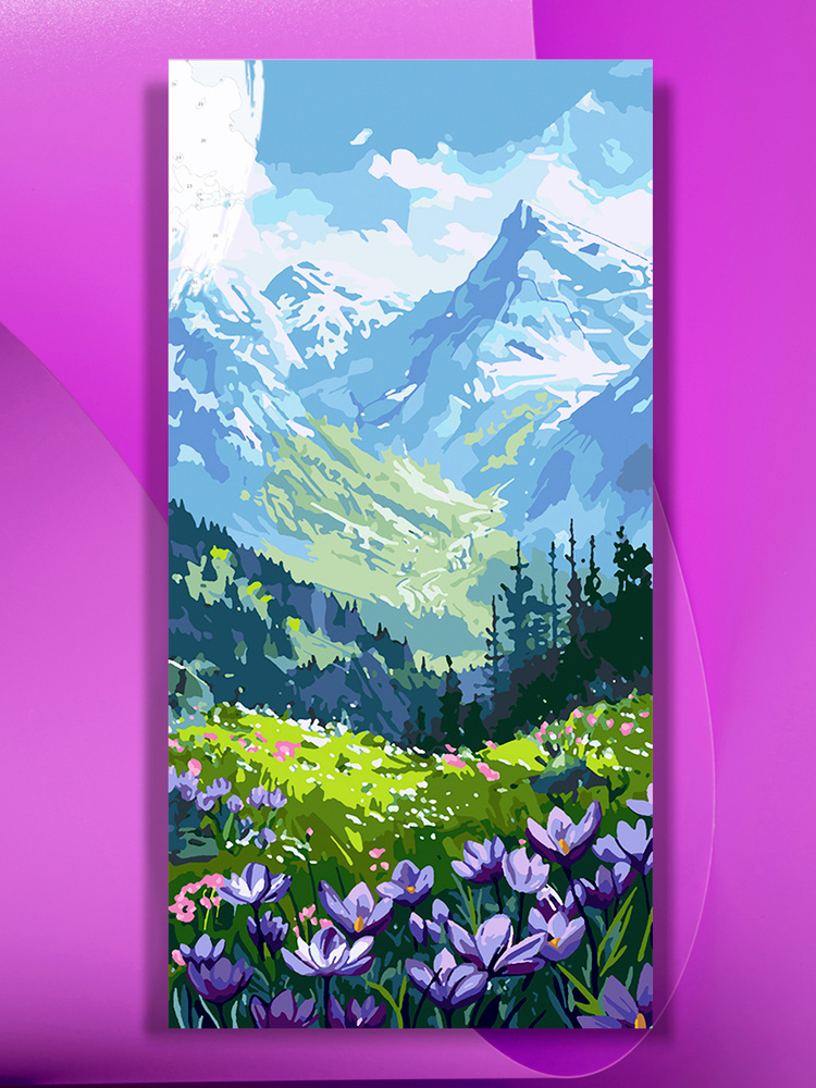 Картина по номерам на холсте Горные цветы, 30 х 60 см купить на OZON по низкой цене (1999171511)
