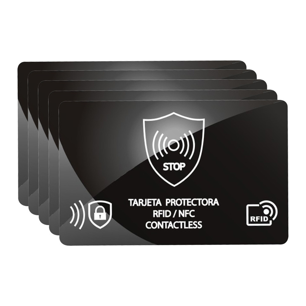 RFID-блокиратор для банковских карт и удостоверений личности, чёрный, 5 шт. #1