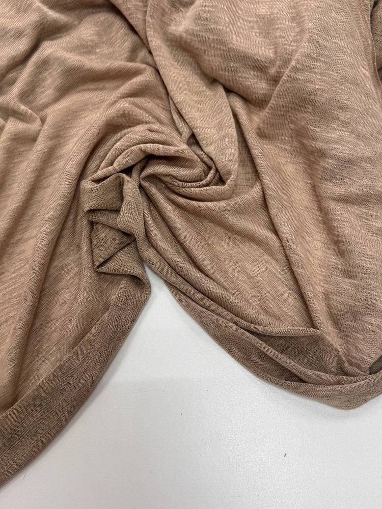 Ткань полупрозрачная вискозная кулирка Песок, отрез 100х165см купить на ...