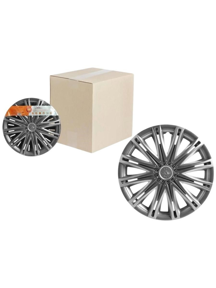 Колпак колеса декоративный R-15 "Скай", серебристый, комплект - 2 шт #1