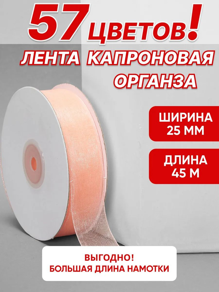 Лента капроновая органза 25 мм*45м для рукоделия #1