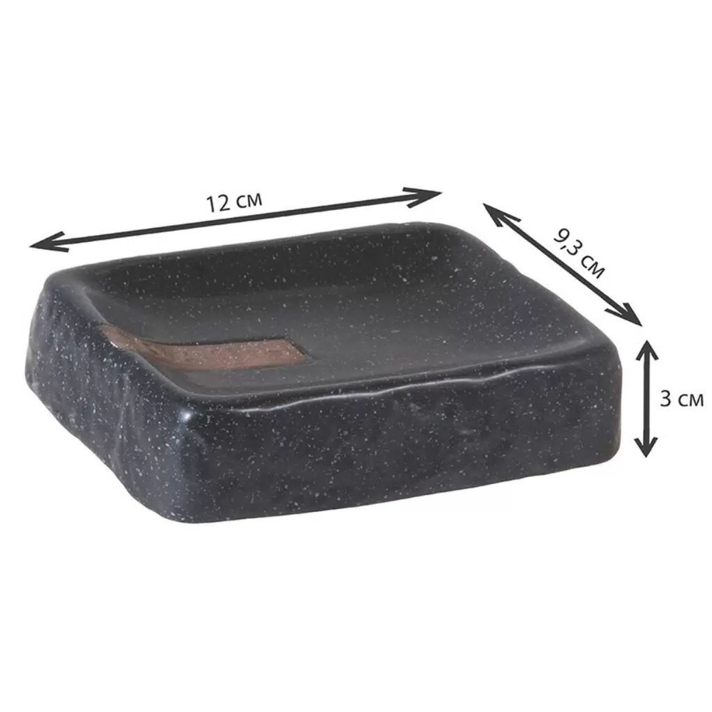 Мыльница Рыжий кот настольная фарфоровая BATH SD черная 12 9.3 3 см арт 003980 #1