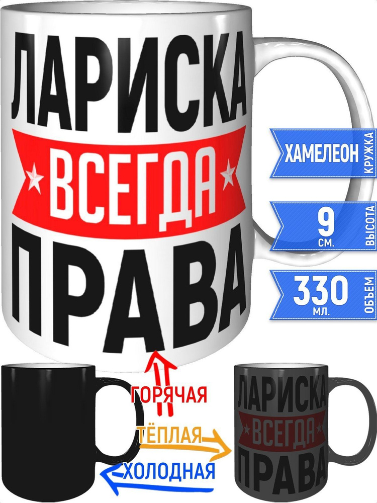 Кружка Лариска всегда права - хамелеон #1