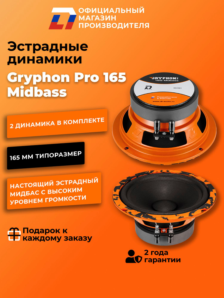 Динамики автомобильные мидбас 16 см DL Audio Gryphon Pro 165 MidBass пара  #1