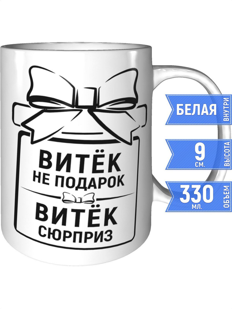 Кружка Витёк не подарок, Витёк сюрприз - стандартная #1