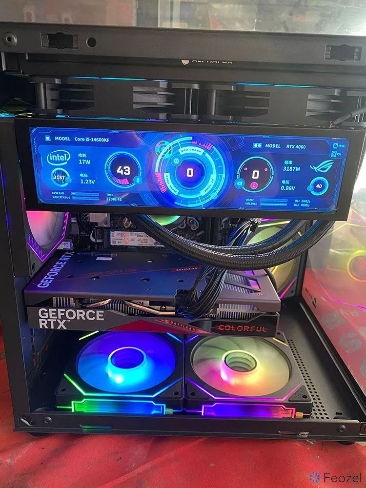 Feozel 8.8" Монитор 8.8-дюймовый IPS-дисплей, дополнительный экран в корпусе, прямое подключение, мониторинг #1