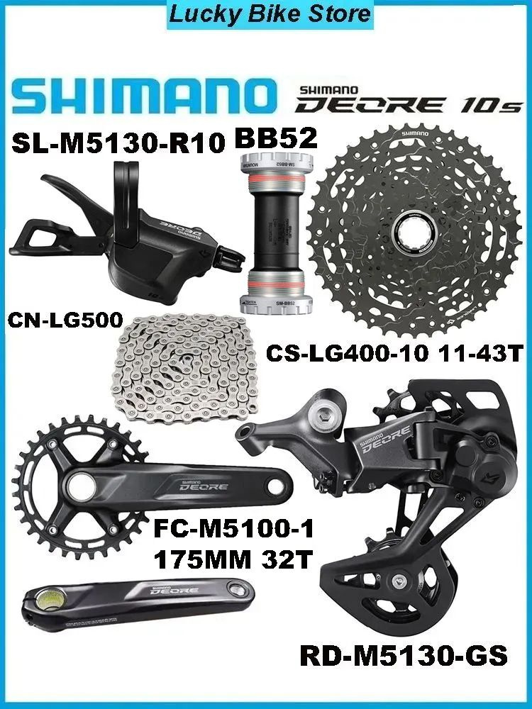Cambio Posteriore Shimano Deore RD-M5130 Linkglide 10 Velocità - Gabbia Media (GS), Compatibile Con Cassette LINKGLIDE
