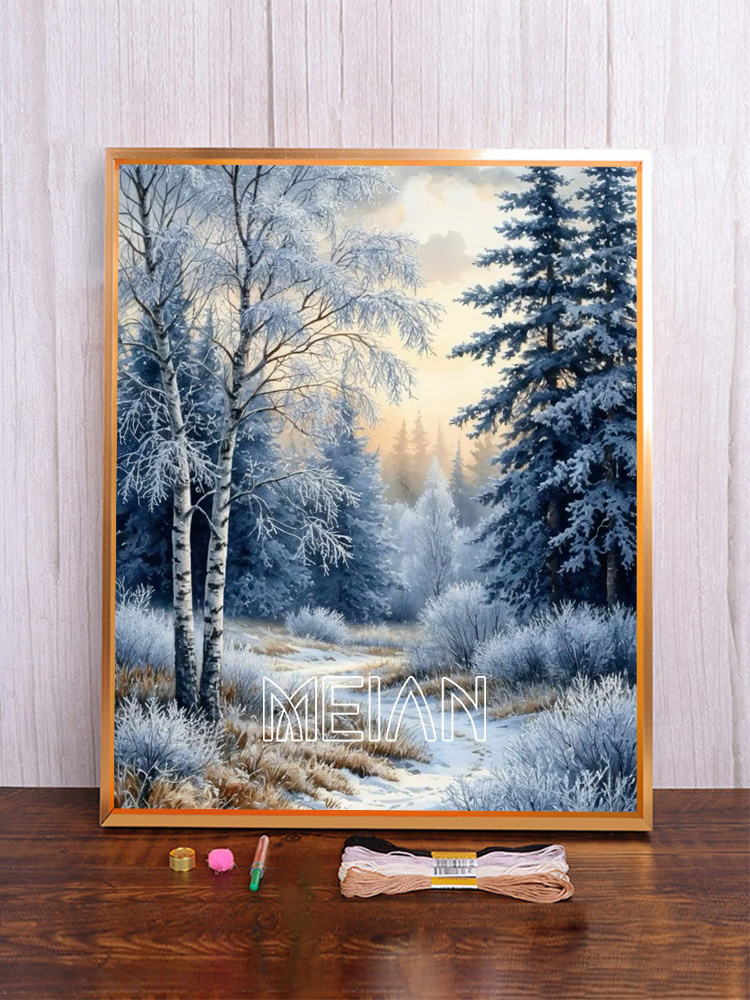 MEIAN Набор для вышивания,30x40CM,Чистый холст с сеткой 11CT,40 цветов ...