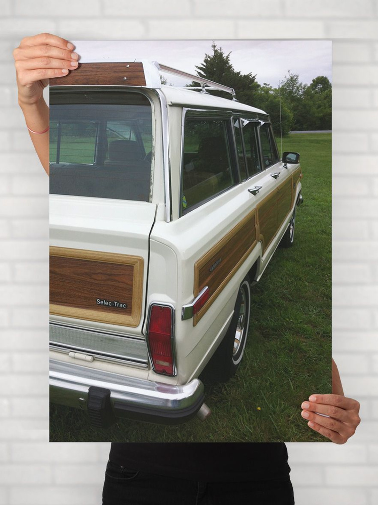 Плакат на стену для интерьера Легенды Авто (Джип Гранд Вагонеер - Jeep Grand Wagoneer) - Постер по машине #1