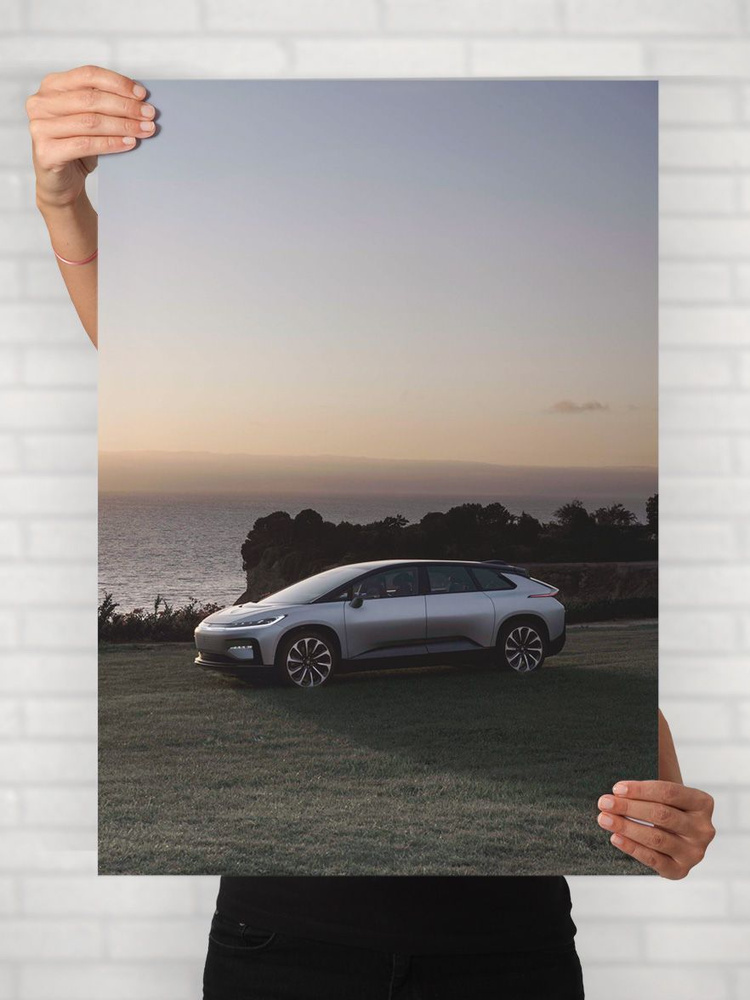 Плакат на стену для интерьера Легенды Авто (Фарадей Фьючер FF 91 - Faraday Future FF 91 1) - Постер по #1