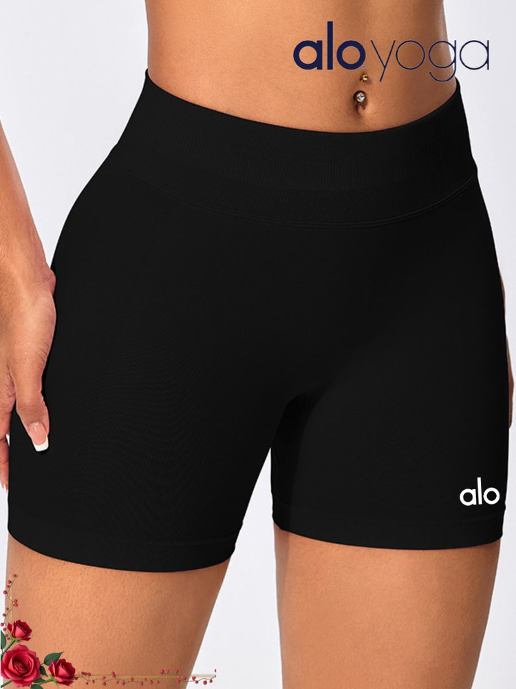 Шорты Alo Yoga Фитнес-шорты с эффектом подтяжки, ультраэластичные, низкая талия, декоративные сборки #1