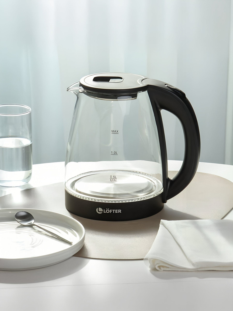 Чайник электрический Lofter CX-K313-18M 1.8 л 1500 Вт стекло матовый корпус защита от перегрева #1