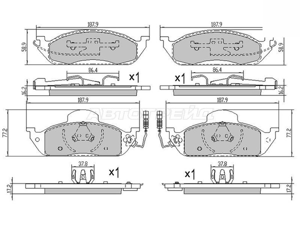 Колодки тормозные (Спереди) Mercedes-Benz M-Class 97-05