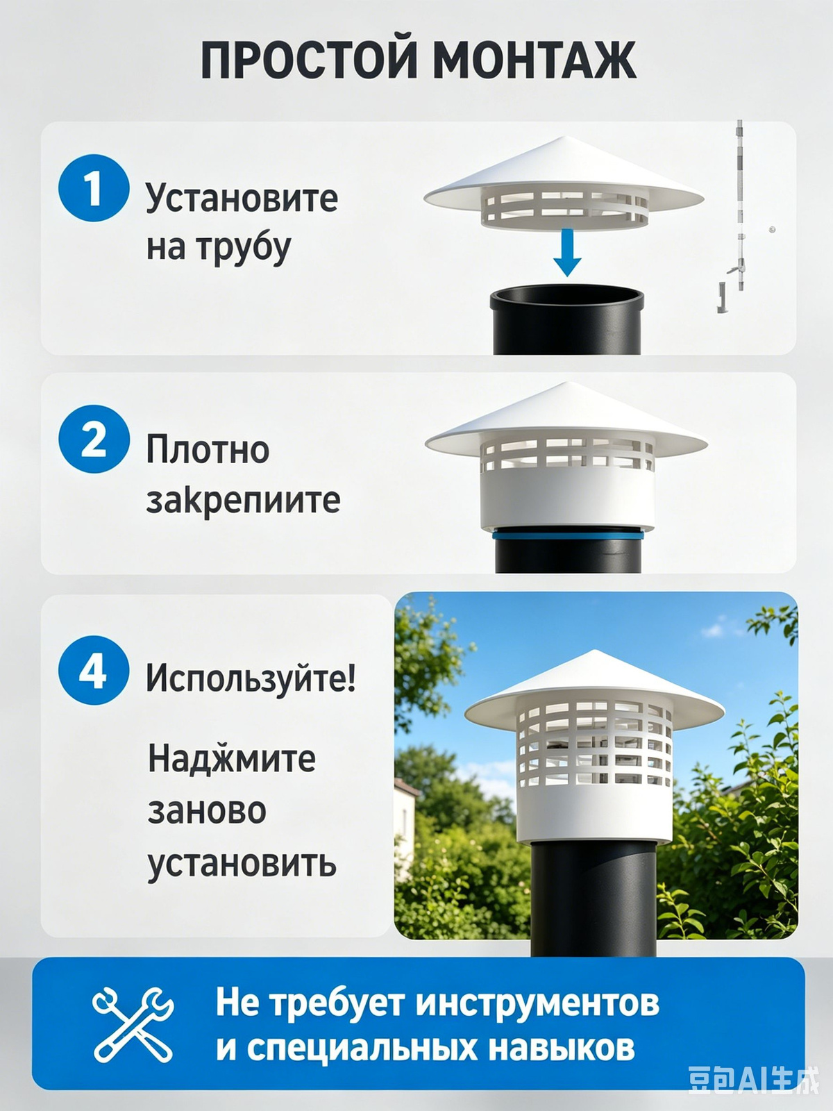 колпак на фановую трубу монтаж