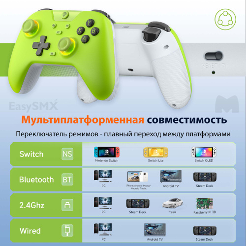 Беспроводной геймпад EasySMX X05 с RGB подсветкой для ПК, Steam