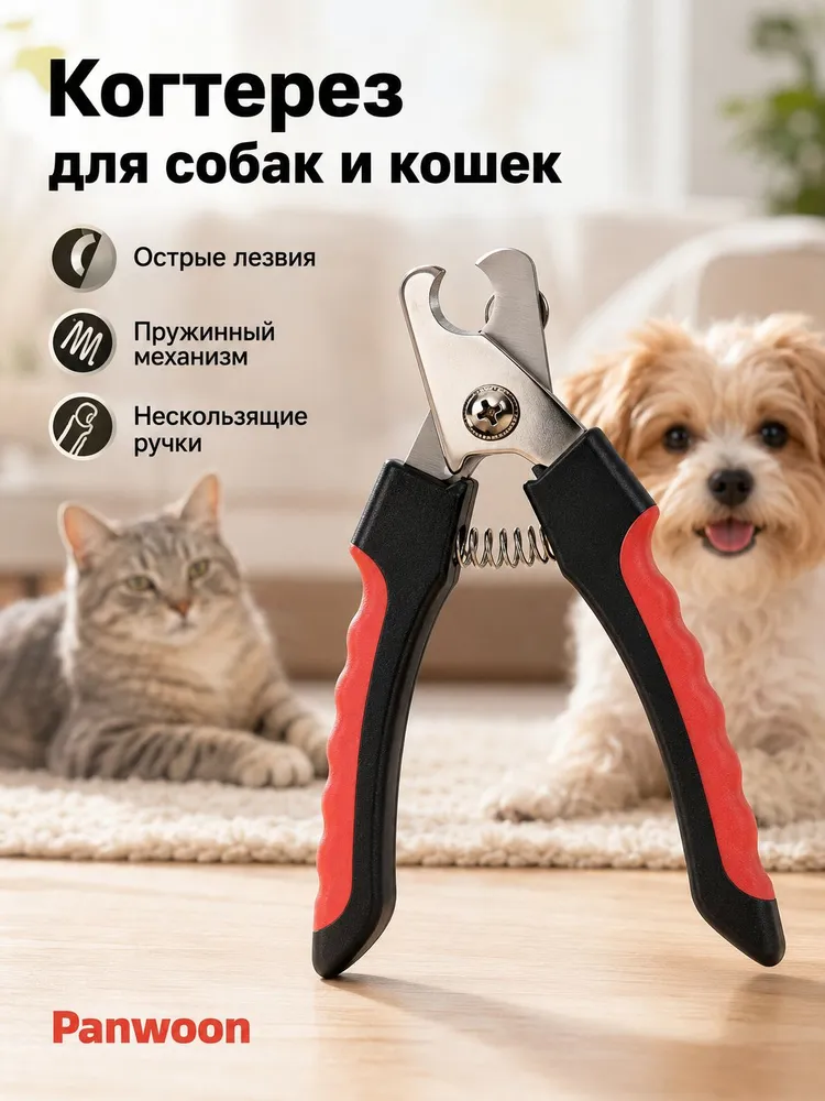 Когтерез для собак и кошек с ограничителем, ножницы для стрижки когтей домашних животных, вариант, фото 2