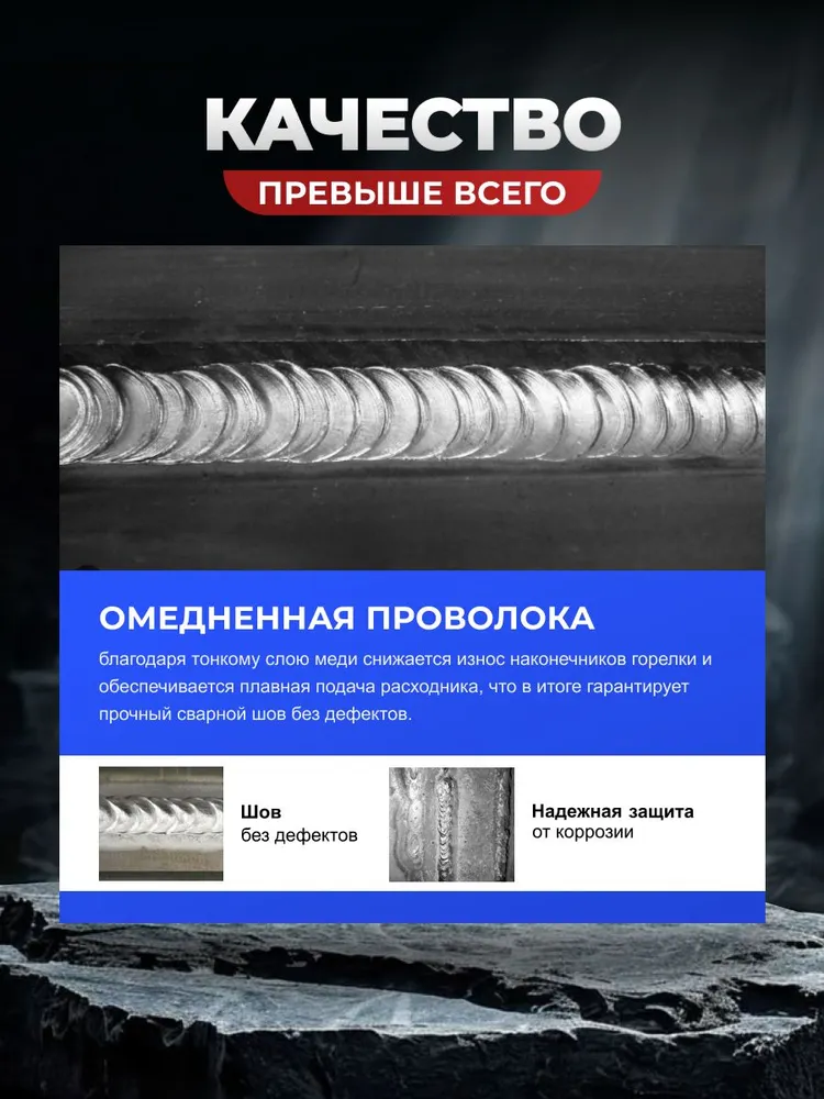 Проволока для сварки с газом омедненная 0.8мм 1кг ER70S-6 GOODEL, 1 кг, фото 4