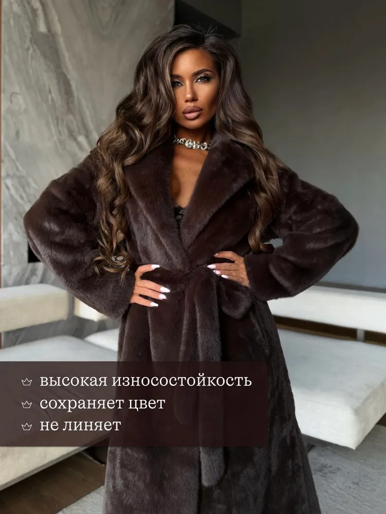 Шуба искусственная женская длинная SARIT, вариант, фото 6
