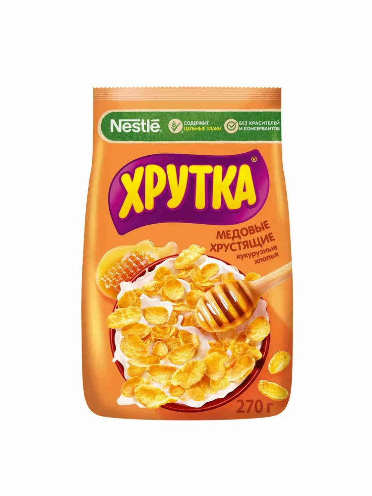 Хлопья медовые хрустящие, обогащенные кальцием 270 г, Хрутка, 270 г
