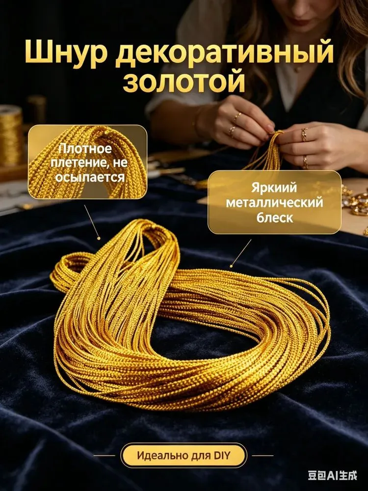 100 метров веревки золотого/серебряного цвета, нить для подарочной упаковки для рождественских принадлежностей, День рождения, рукоделия , плетения кос, 100 м, фото 3