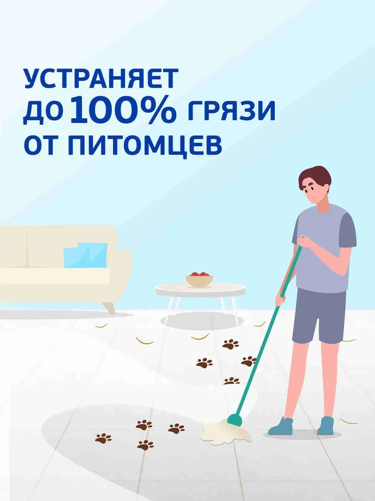 MR PROPER Моющая жидкость для полов и стен для домов с кошками Свежий Цитрус 1л, 1 л, фото 3