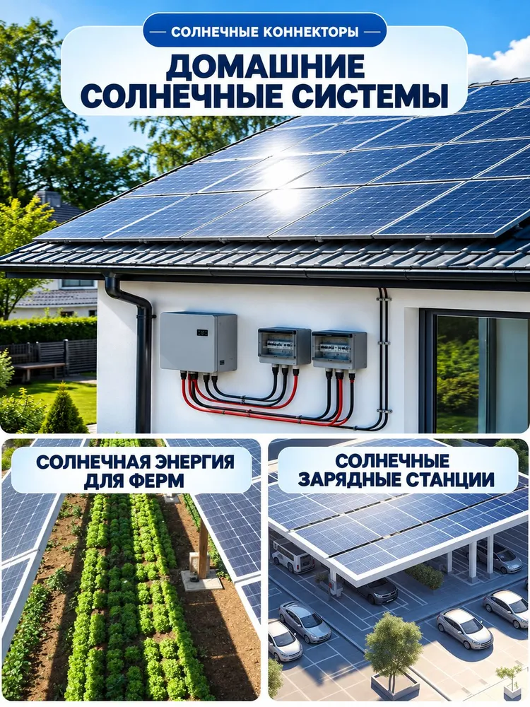 VaneAims коннекторы-разветвители MC4 T-типа 2 в 1 для солнечных панелей, 1000/1500 В DC, 50 А, IP67, контакты из латунного прутка, 1 пара, вариант, фото 6