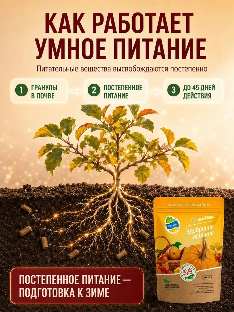 Осеннее удобрение универсальное для растений, овощей, цветов, ягод, плодовых деревьев, заправка грядок, вариант, фото 4