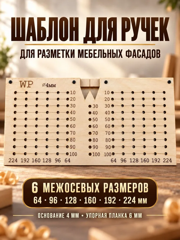 Wood Products Локатор отверстий 110мм х 110мм, Дерево, 250мм 125мм
