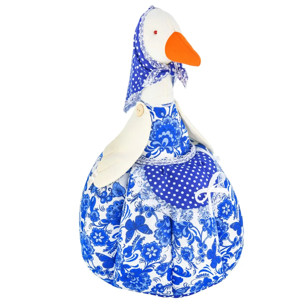 Грелка на чайник "Гусочка Гжель" 25х25х36 см, 25x25x36 см, фото 4