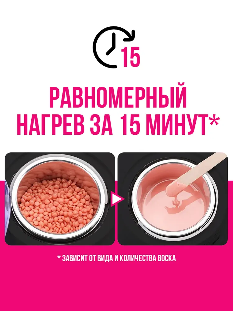 Воскоплав баночный для депиляции и эпиляции, нагреватель для гранул и горячего воска с регулировкой температуры Dykemann Gltte EL-12, для шугаринга, вариант, фото 6