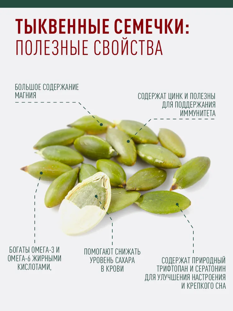 Семечки тыквенные очищенные - 1 кг/Семена тыквы сырые - Натурвиль, 1 кг, фото 2