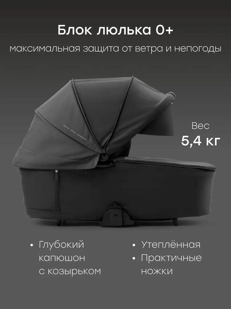 Коляска для новорожденных трансформер Happy Baby KIDLANDER, детская коляска 2 в 1 с реверсивным блоком, матрасиком и телескопической рукояткой, черная, черный, фото 3