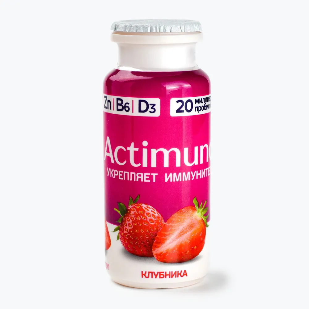 Кисломолочный напиток с клубникой 1,5%, 6 шт х 95 г, Actimuno, 6 шт, 95 г, фото 3