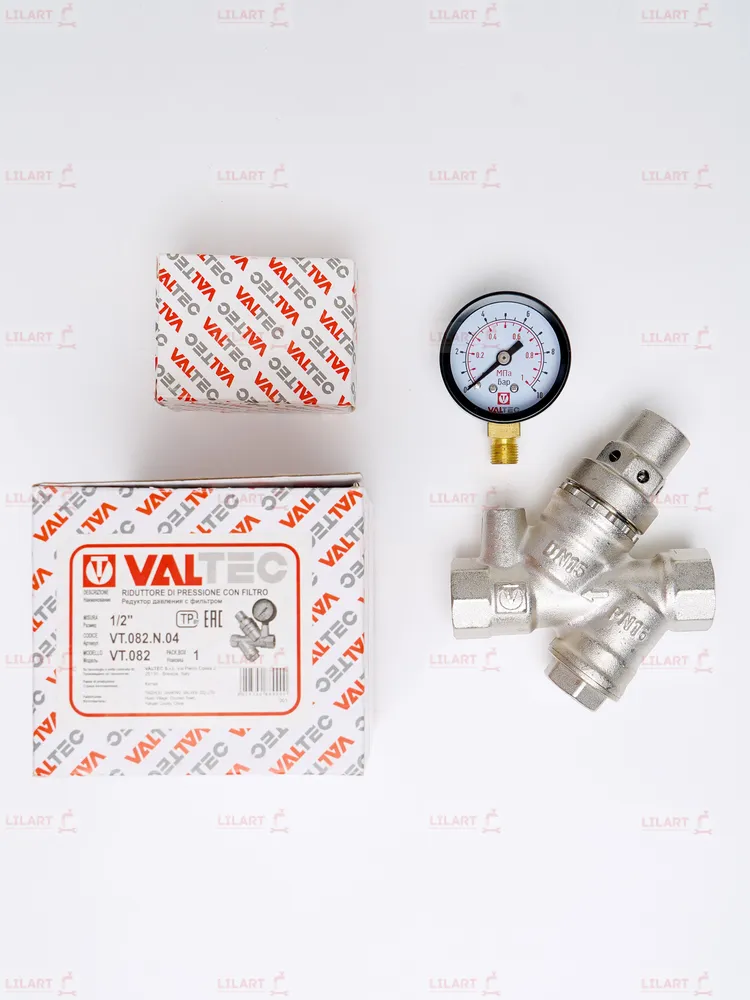 Редуктор давления воды с фильтром и манометром Valtec 1/2", вариант, фото 5
