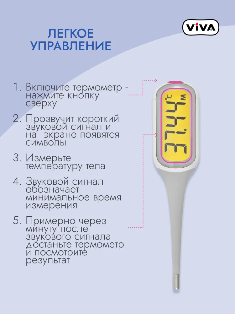 Термометр медицинский электронный с дисплеем, вариант, фото 6