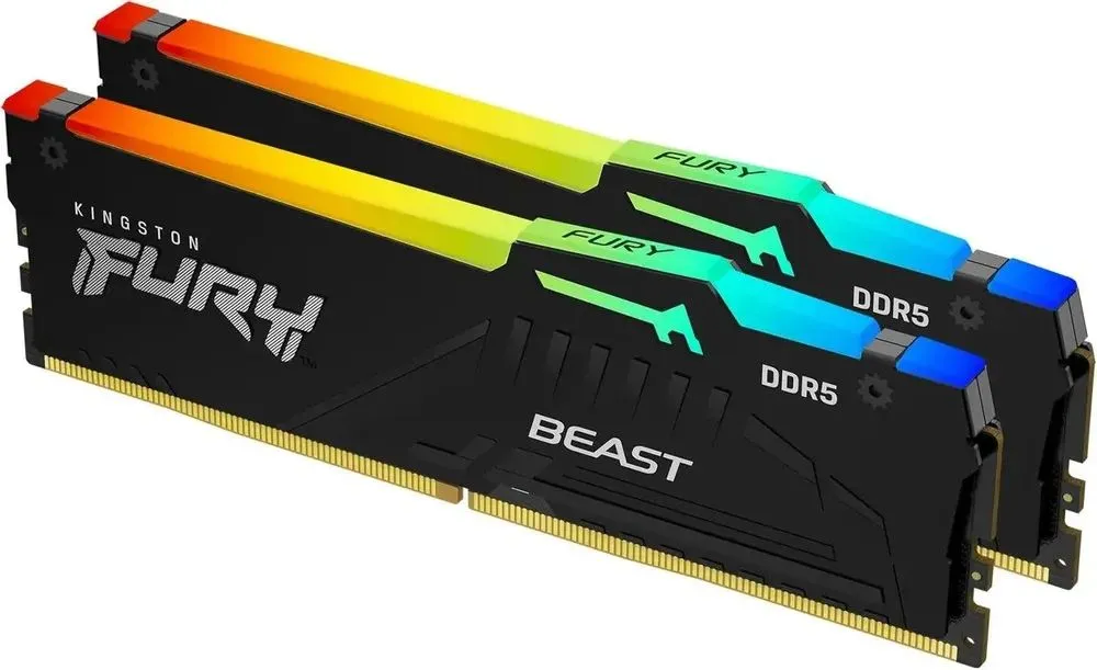 Kingston Оперативная память DDR5 Kingston FURY Beast Black Gaming Memory 32ГБ 5600 MHz CL40-40-40 RTL DDR5, 5600 МГц, 2 x 16 ГБ (KF556C40BBK2-32), 2x16, 32 ГБ, фото 2