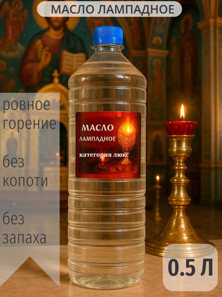 Масло лампадное церковное вазелиновое 0.5 л, освященое, 500 мл