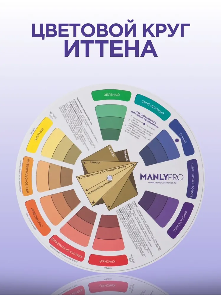 MANLY PRO Цветовой круг Иттена, диаметр 20 см, вариант