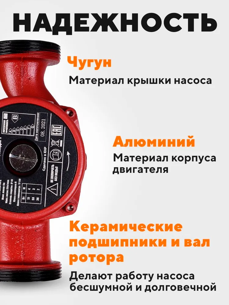 Циркуляционный насос для отопления Ц-32/4 СТАНДАРТ Вихрь (2 дюйма, монтажная длина 180 мм), вариант, фото 4