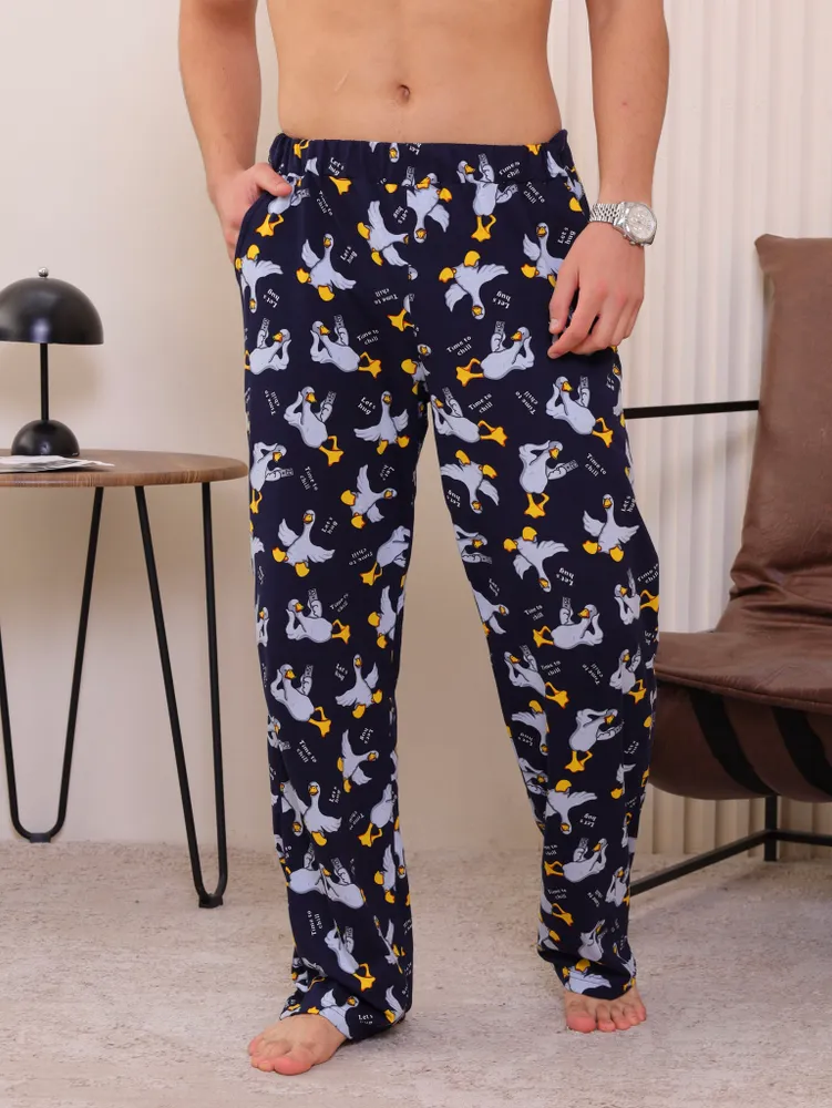 Брюки прямые Germes textile - Хлопок с Крутым Принтом, 1 шт, 1 шт
