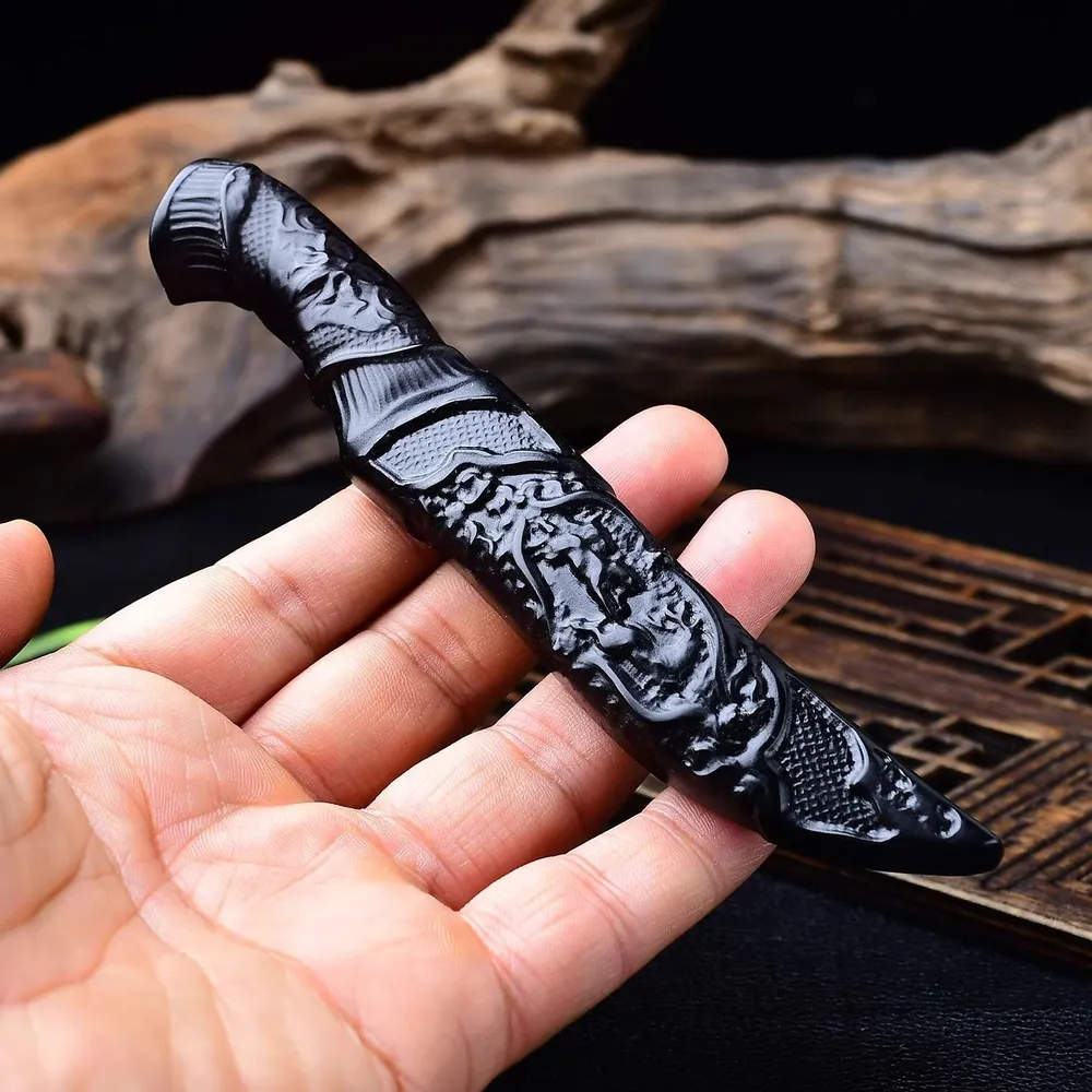 Алтарная атрибутика/Обсидиан Ритуальный нож 14 cm, вариант