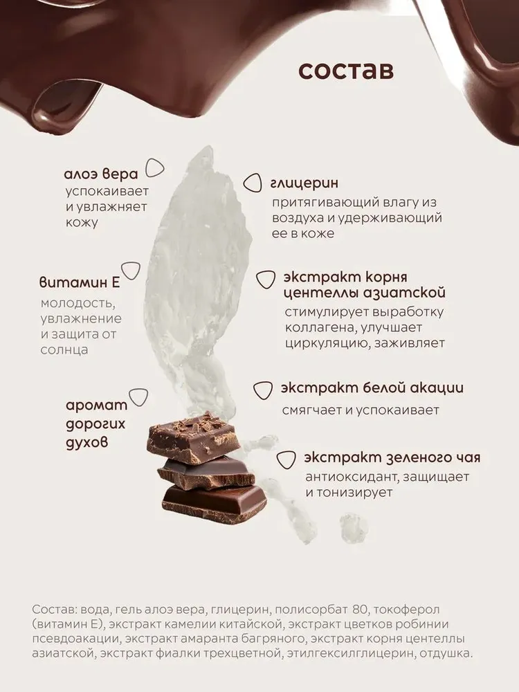 Спрей мист для волос и тела парфюмированный Шоколад, вариант, фото 6