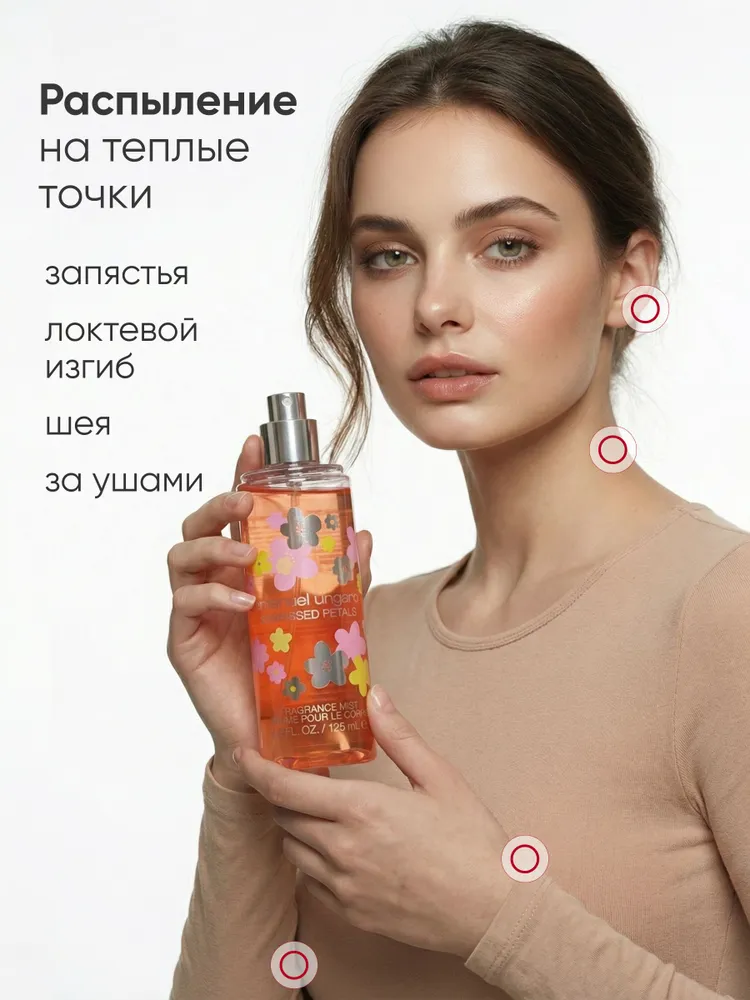 Emanuel Ungaro Парфюмированный мист для тела SUNKISSED PETALS, 125 мл, 125 мл, фото 6