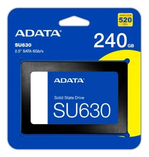 ADATA 240 ГБ Внутренний SSD-диск Ultimate SU630 2.5" SATA3, 2.5", SATA3 6.0 Гбит/с 6 Гбит/с (ASU630SS-240GQ-R)