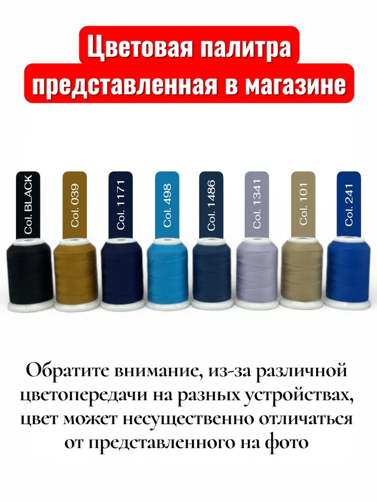 Нитки черные для подшивки джинсы, черный, фото 3