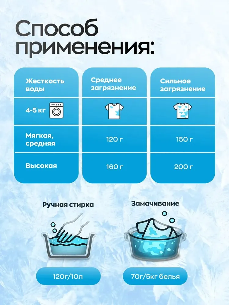 Порошок стиральный автомат, для белого и цветного белья, 6 кг ZONTEX Снежность, 6 кг, фото 5