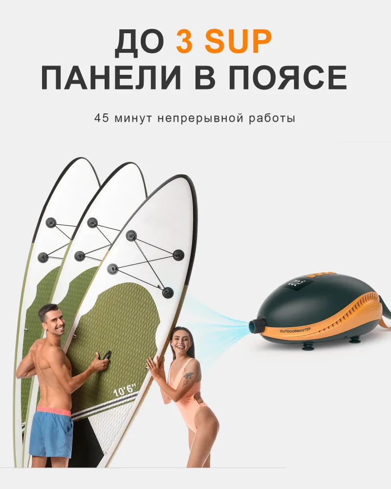 OutdoorMaster 20PSI Высоконапорный насос для досок для серфинга Electric Dolphin - Быстрый портативный насос для SUP, вариант, фото 4